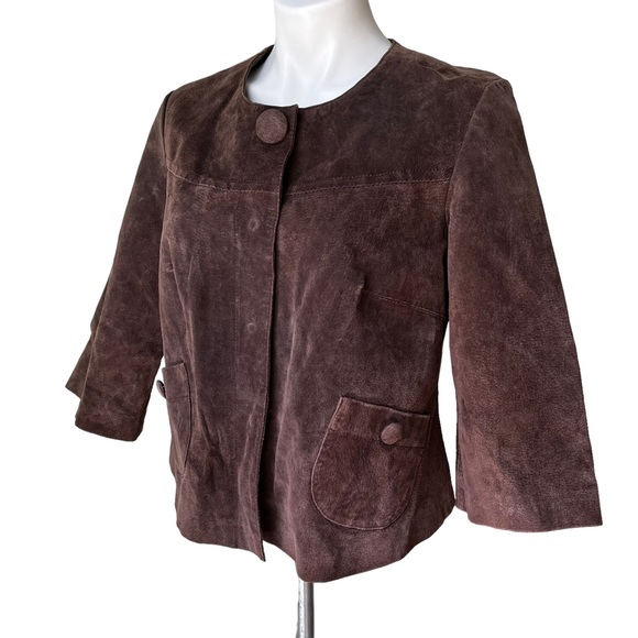 Live A Little Distressed Leather Swing Jacket, Brown. - Picture 9 of 11